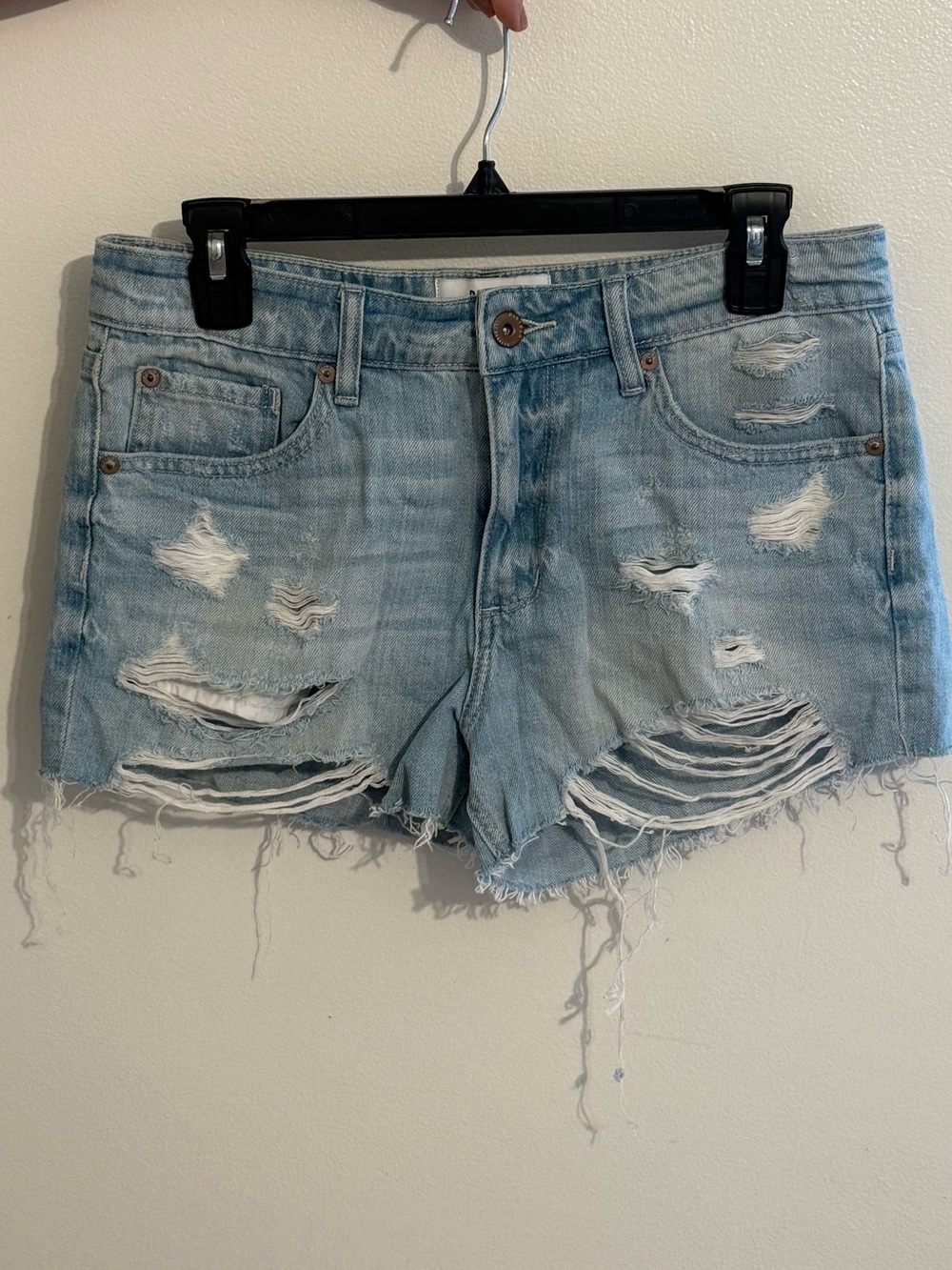 Pistola Light Blue Distressed Women's Denim Shorts